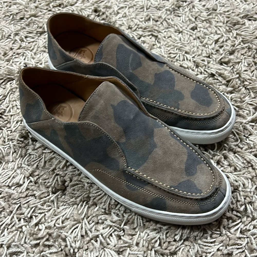 Peter Millar Suede Camouflage Slip-Ons, Men’s 10.5